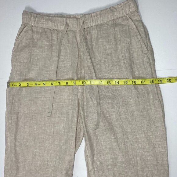 Caslon Tie Waist Taper Linen Pants - Tan Size Small - Picture 7 of 9